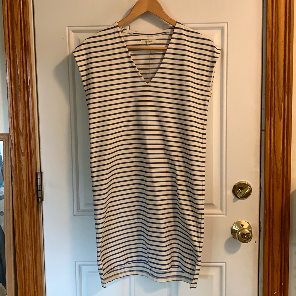 MADEWELL DRESS-blue striped